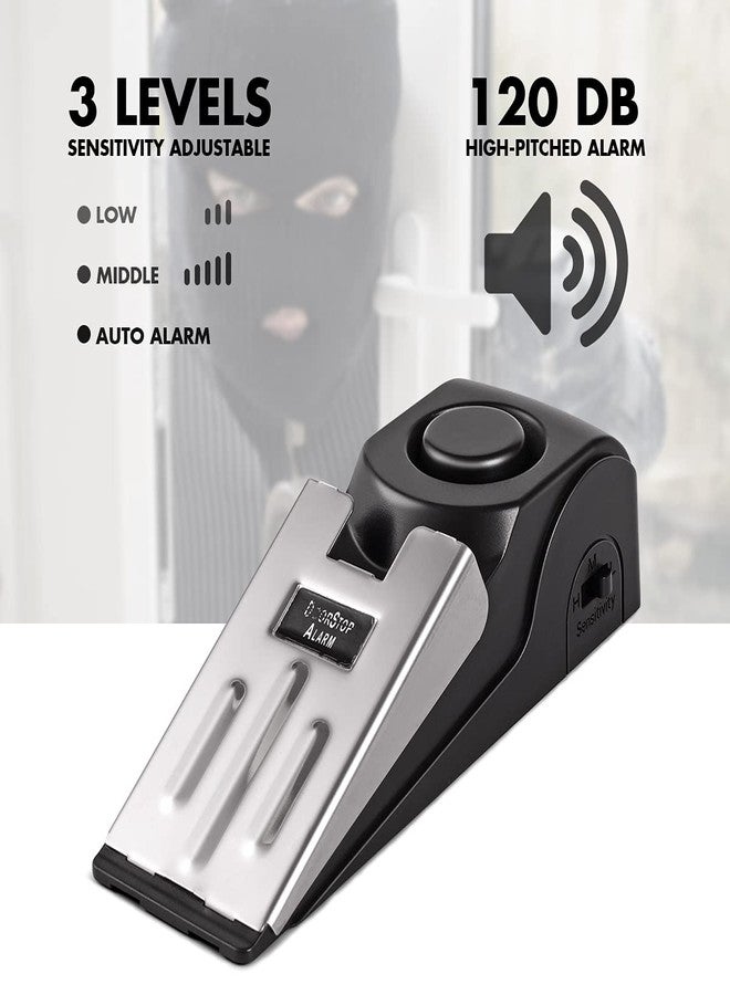 COTOUXKER Door Stop Alarm, Door Stopper Security for Home Travel Apartment with 120DB Siren Portable Safety Tool 2 Pack - Image 3